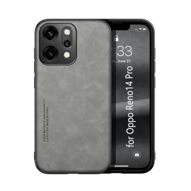 Imagem de Kepuch Silklike Capa para Oppo Reno 14 Pro - Case Placa de Metal Embutida - Cinza
