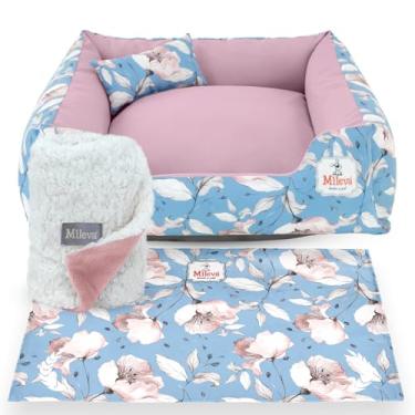 Imagem de Cama Pet Oxford + Coberdrom + Brinquedo Ossinho 04 Peças - Coleção Jardine - Vip 1 (60x60 cm, Camponesa)