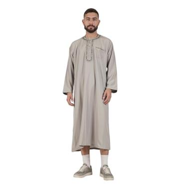 Imagem de HOMELEX Roupas masculinas muçulmanas Thobe Middle East Kaftan Arábia Saudita Caftans Vestido Abaya islâmico Dubai Robes