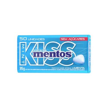 Imagem de Pastilhas, Mentos, Kiss, Sem Açúcar, Sabor de Menta - 35g | 50 Unidades