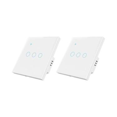 Imagem de Interruptor De Toque Para Escadas Com Painel De Vidro Inteligente Wi-F