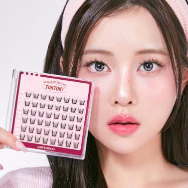 Imagem de CORINGCO Toktok Hara Light Cílios postiços autoadesivos, aparência natural, sem necessidade de cola, conjunto sortido de 9/10/11 mm, cachos de cílios reutilizáveis Kbeauty - Coelho