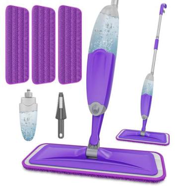 Imagem de Spray Mop HOMTOYOU para limpeza de piso úmido/seco com 3 almofadas