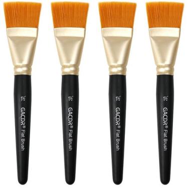 Imagem de Pincéis de pintura GACDR 38mm planos para pintura acrílica 4 peças