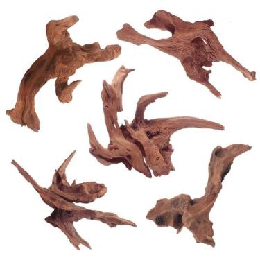 Imagem de Driftwood WDEFUN Natural para decoração de aquário, 5 peças, 13-20 cm