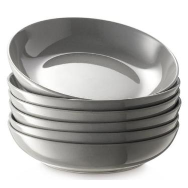 Imagem de Pasta Bowls Y YHY 8,5", conjunto de 6 porcelanas, 900 ml, cinza fosco