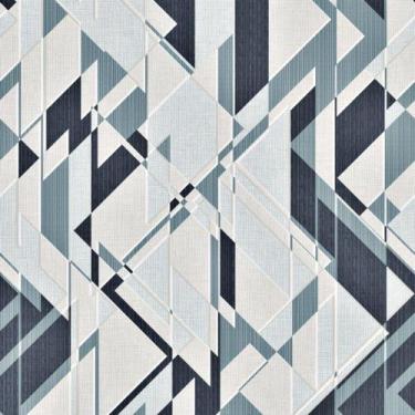 Imagem de Papel de Parede Essencial - Ess1001 Geometrico Branco/azul - Rolo Fech