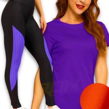 Imagem de Kit Camiseta blusinha DRY tecido furadinho + Calça Legging REDINHA Aca