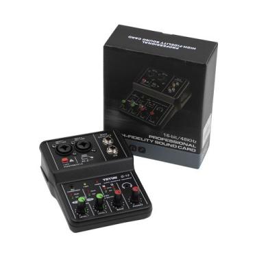 Imagem de Interface De Audio Mesa De Som Mixer Vedo Placa de Som Q-12 Gravação U