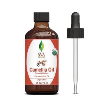 Imagem de Óleo de camélia Carrier Oil SVA 118 mL com conta-gotas para pele e cab