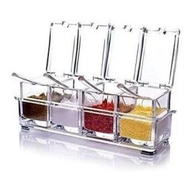 Imagem de Porta Condimento Organizador Tempero Acrílico Cozinha - Top Total