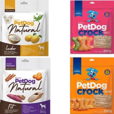 Imagem de Kit 4 Petdog Natural E Crock Super Premium Para Cães - Pet Dog