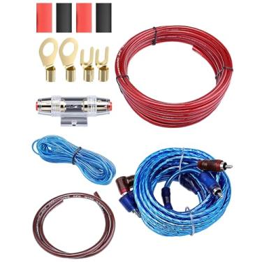 Imagem de IZTOSS Kit de instalação de amplificador de subwoofer de áudio automotivo 1500W 8GA Kit de cabo de suporte de fusível AMP