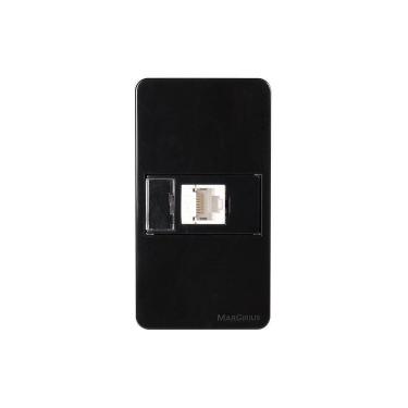 Imagem de Placa Para Condulete Caixa 3/4" Com Tomada Para Rede De Informática Margirius Sleek Rj45 Cat6 Ebony Preto