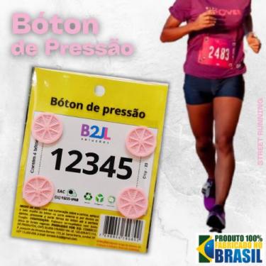 Imagem de Bóton pressão Rosa Bebê número peito corrida de rua c/ 4 unid. - B2JL