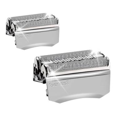 Imagem de Peça de substituição de cabeça de barbeador elétrico 70S compatível com Braun Series 7 70S de substituição de cabeça de barbeador elétrico (pacote com 2)
