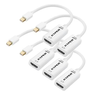 Imagem de Kyper USKyper-2788 Pacote com 5 adaptadores 4K MDP Mini DisplayPort para HDMI Mini DP compatível com Thunderbolt MacBook Pro, MacBook Air, Mac mini, Microsoft Surface Pro 3/4, etc (5)