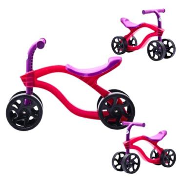 Imagem de Bicicleta de Equilíbrio Infantil, 4 Rodas, Design Moderno, Sem Pedal, Brinquedo Infantil (Rosa)