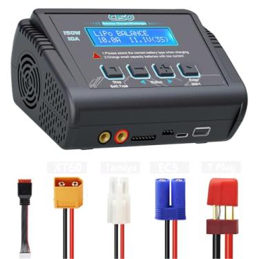 Imagem de Carregador de bateria Lipo, carregador de carro RC 1S-6S 150 W 10 A, carregador inteligente de descarga rápida para bateria LiPo/Li-ion/Life (1-6s) NiMH/NiCd (1-15s) RC Hobby carregador de bateria