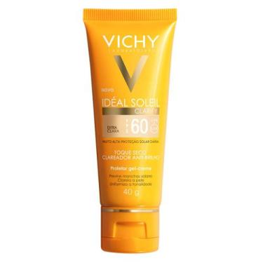 Imagem de Protetor Solar Facial com Cor Vichy Idéal Soleil Clarify FPS 60, Extra