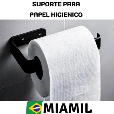 Imagem de Suporte Porta Papel Higiênico Miamil Shopp Estilo Industrial Preto Fos