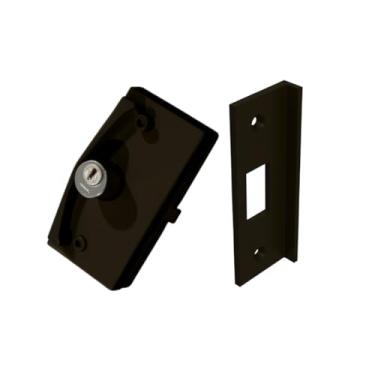 Imagem de Kit Fechadura Blindex Porta De Correr Vidro Alvenaria Bronze