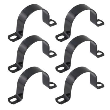 Imagem de Wealrit 6 peças de alça de tubo de aço inoxidável U suporte de grampo de tubulação de conduíte, suporte de fixação, clipe de tensão de alça de tubo kit sortido de gancho de dois furos resistente - 50