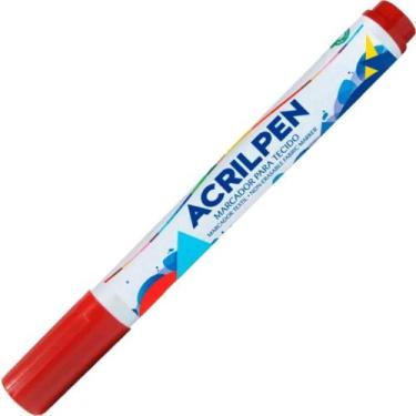 Imagem de Caneta para Tecido Acrilpen - Acrilex - VERMELHO