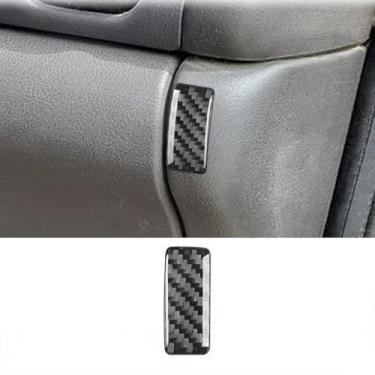 Imagem de Edinstry Acabamento da tampa do porta-luvas do lado direito de fibra de carbono para Dodge RAM 1500 1998-2001 / RAM 2500 3500 1998-2002, adesivo lateral do painel de armazenamento de passageiros