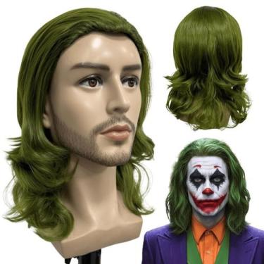 Imagem de Peruca coringa verde elfo cacheada ondulada cosplay 40cm - LIONSWIG