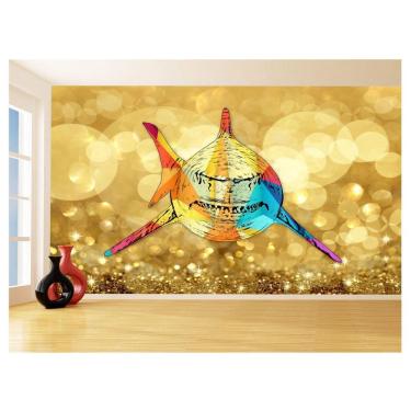 Imagem de Papel De Parede Animais Pop Art Tubarão Cores 3,5M Pxa568