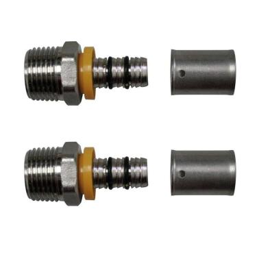 Imagem de Kit 2 Conexão Fixa Para Gás Rm 1/2`` 16Mm Pex Multicamadas