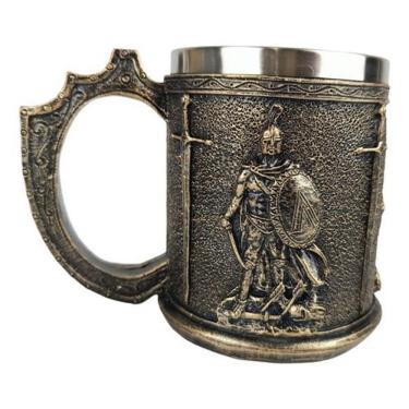 Imagem de Caneca Medieval Guerreiros De Sparta Em Inox 400Ml