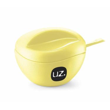 Imagem de Açucareiro Plástico Para Servir Com Tampa Colher Uz Amarelo