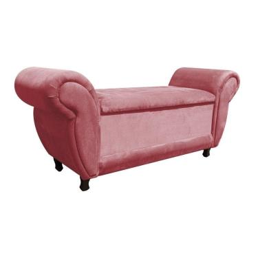 Imagem de Recamier com Baú Itália Suede Rose