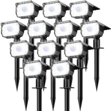 Imagem de Holofotes solares nipify, pacote com 12, 56 LEDs, impermeáveis, ao ar 