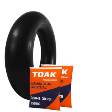 Imagem de 2 Câmeras de Ar 3.50/8 de Burracha pura da TOAK, para Pneus de Carrinho de mão, Carriola, Carrinho de carga de Plataformas Industrial