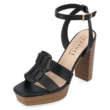 Imagem de Journee Collection Womens Mandilyn Tru Comfort Foam High Heel Platform Sandals Black 9.5 Medium WOMENS US
