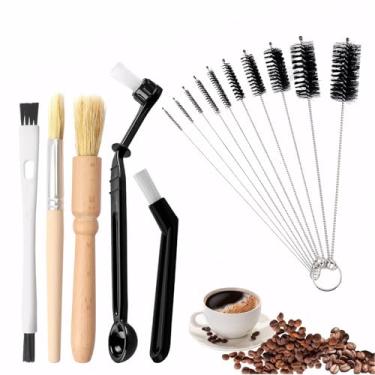 Imagem de Escova de limpeza para máquina de café – 15 peças de escova de palha, escova de garrafa de cabo longo, escova flexível para garrafas de água, vidro, canecas, cafeteiras, xícaras, garrafas de água