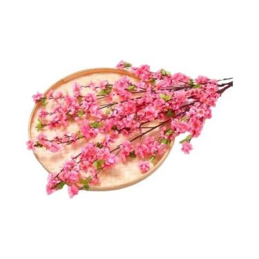 Imagem de Ramos de Flores Artificiais de Pêssego e Cerejeira - Decoração para Ca