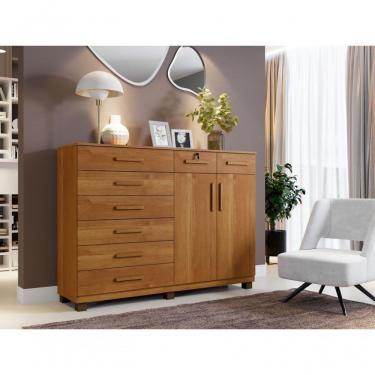 Imagem de Cômoda New Triunfo 8 Gavetas 2 Portas Cor:cinamomo