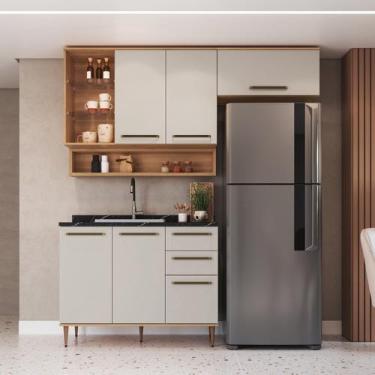 Imagem de Cozinha Compacta 4 Peças com Nicho Decorativo Isabelle - Delmarco Móve