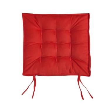 Imagem de Assento Futon 40x40 Almofada Grande Para Pallet Cadeira Banco Decorativo(Vermelho)