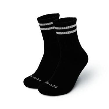 Imagem de Par de Meia 39/43 Sport Cano Longo Atoalhada Embaixo Preto/Branco (004