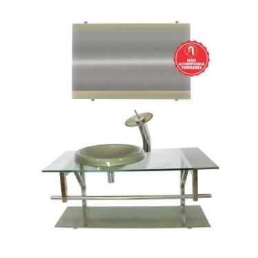 Imagem de Gabinete de Vidro 90cm para Banheiro Áustria - EKASA, Champanhe