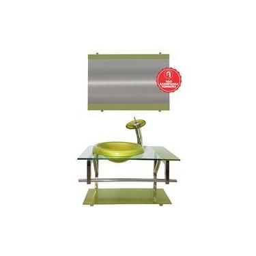 Imagem de Gabinete de Vidro 70cm para Banheiro França - EKASA, Verde Oliva