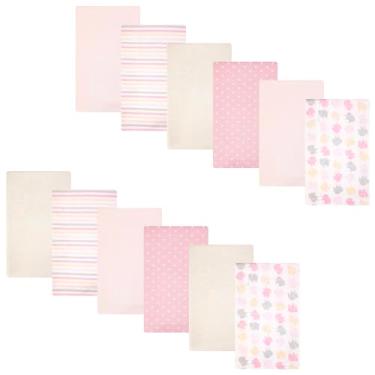 Imagem de Hudson Baby Pacote com 12 panos de flanela de algodão para meninas, elefante multicolorido, tamanho único