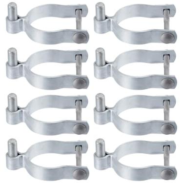Imagem de Hicarer 8 peças de dobradiça de portão de elos de corrente de 6 cm OD x 5/20.3 cm de diâmetro de corrente de aço galvanizado dobradiça de poste de portão com peças de parafusos e porcas, ferragens de