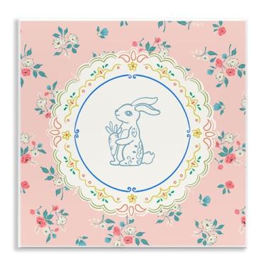 Imagem de Stupell Industries Arte peculiar da placa de parede do coelhinho da primavera, design de Angela Steahling, 12 x 12