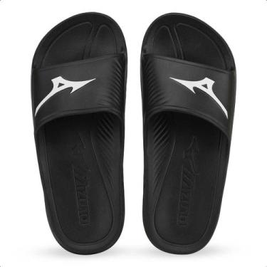 Imagem de Chinelo Masculino Mizuno Slide Enerzy 106049049, Preto, Branco, 3940